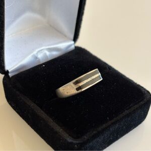 Vintage Sterling Silver Onyx Ring Size 8